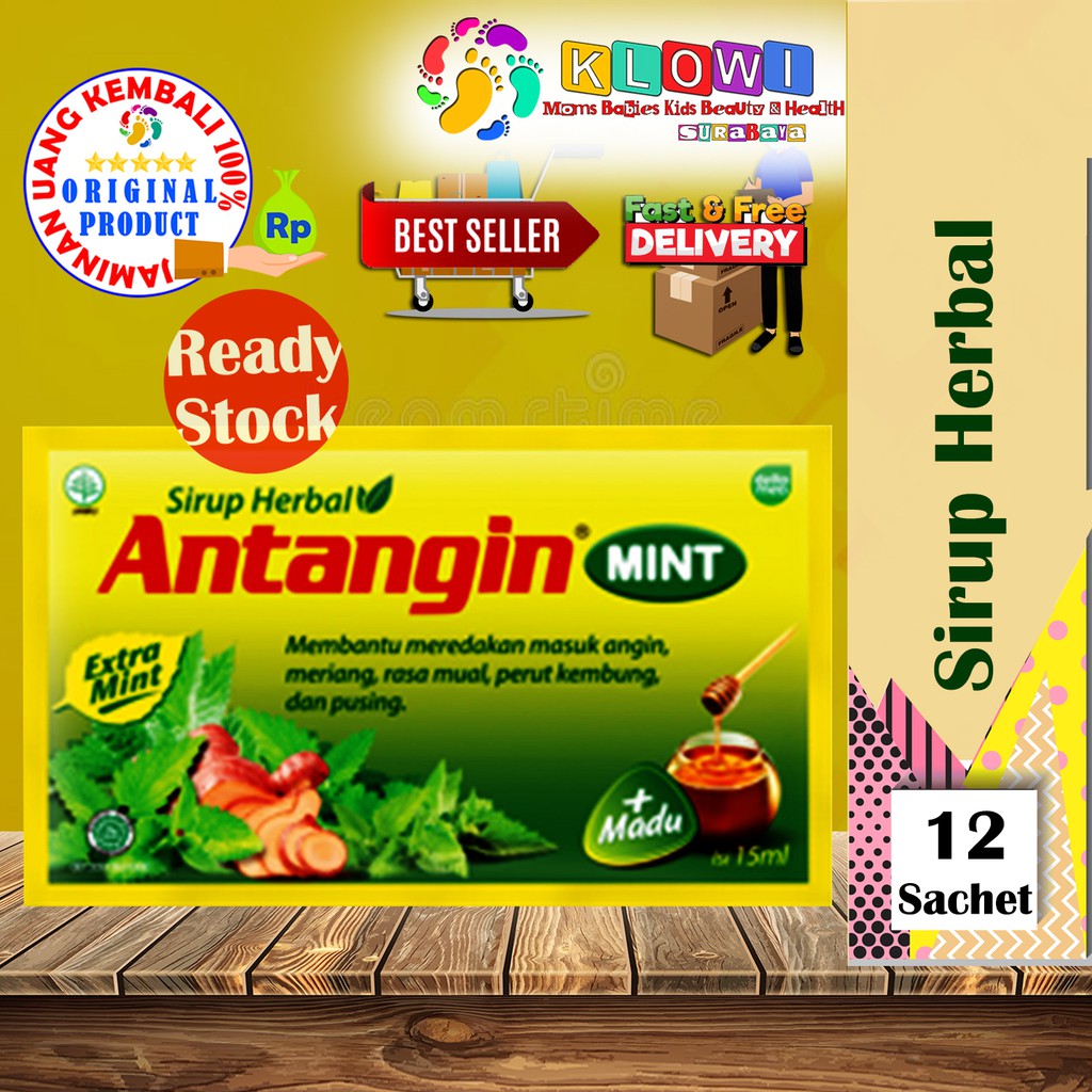 (12 sachet) Antangin Ginger Mint 1 Sachet @15 Ml  Obat Herbal Masuk Angin