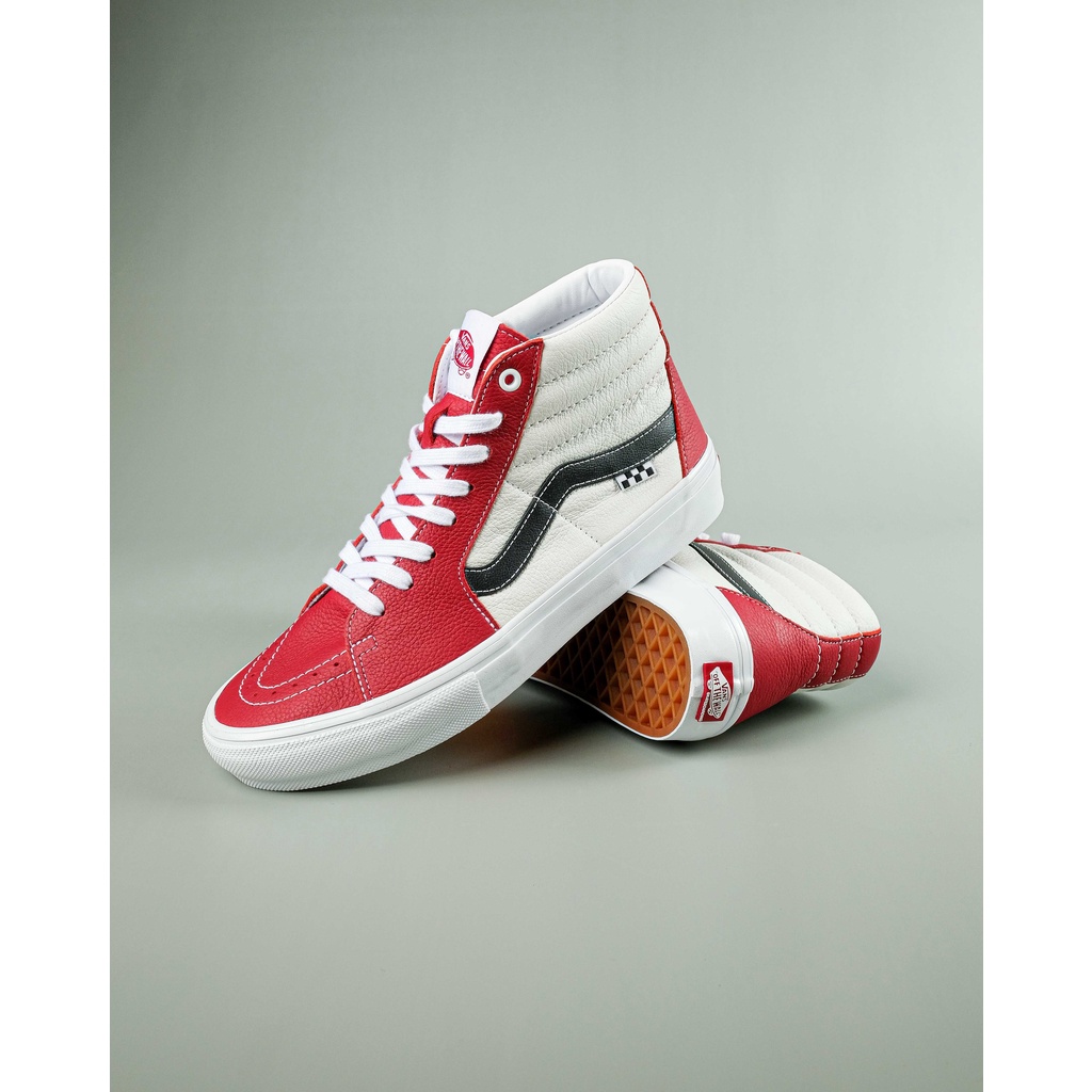 Vans SK8 Hi Skate Leather Chili Pepper/White