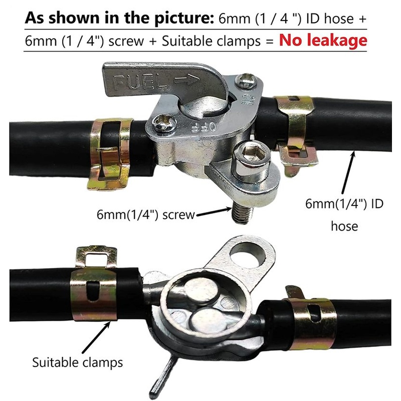 [1Piece Universal In-line Petrol Fuel Valve Tap On-Off Switch][Mini Motorcycle Scooter Fuel Tap Gas Petrol Valve Fuel Tank Switch][One In One Out of The Beach Car Double-ended Oil Switch Trolley ]