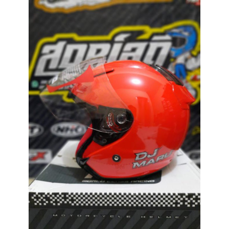 HELM KYT DJ MARU SOLID HELM KYT DJMARU POLOS HELM KYT DJ MARU FIRE RED HELM KYT DJ MARU ORI MURAH