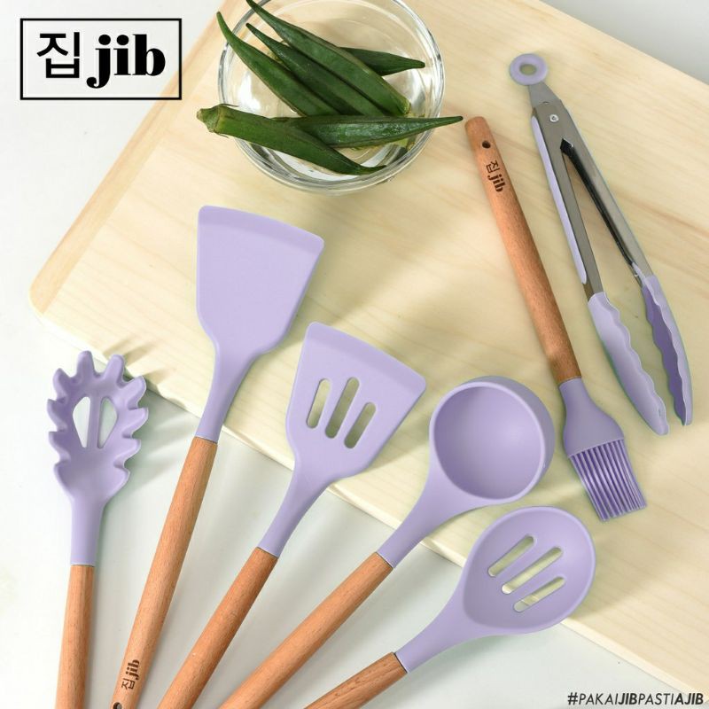 Alat Masak Memasak NA JIB Silicone Utensil / Spatula Silicon / Utensile Slotted Turner / Sutil