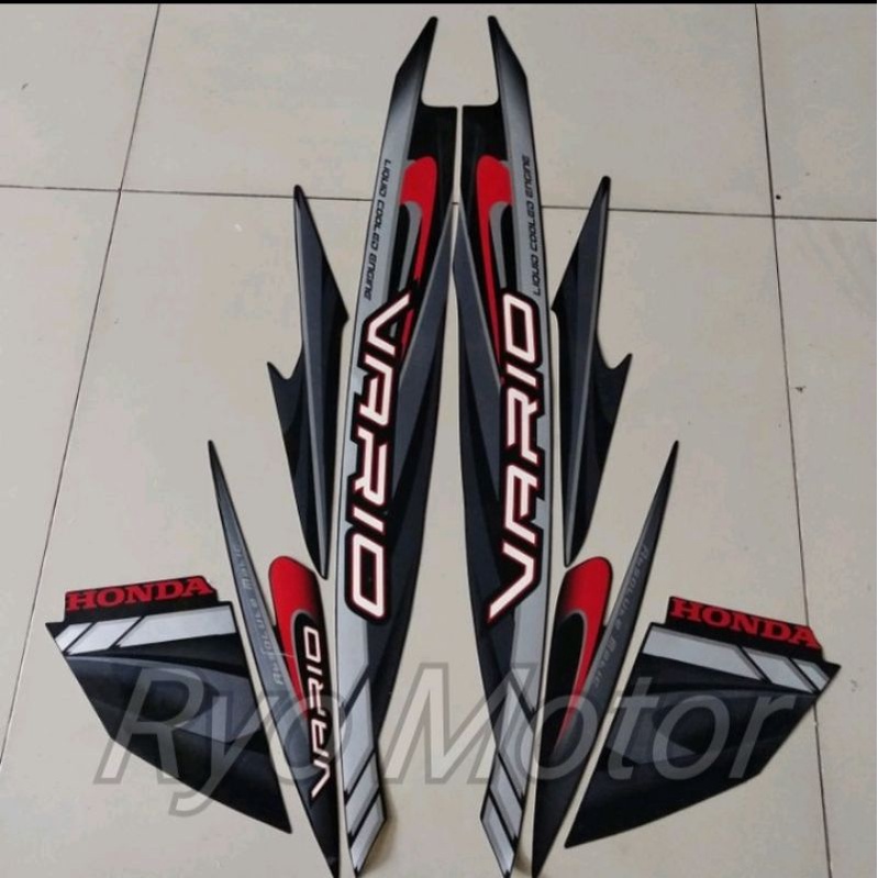 Striping Honda Vario 110 karbu 2009 Stiker body standar - Hitam