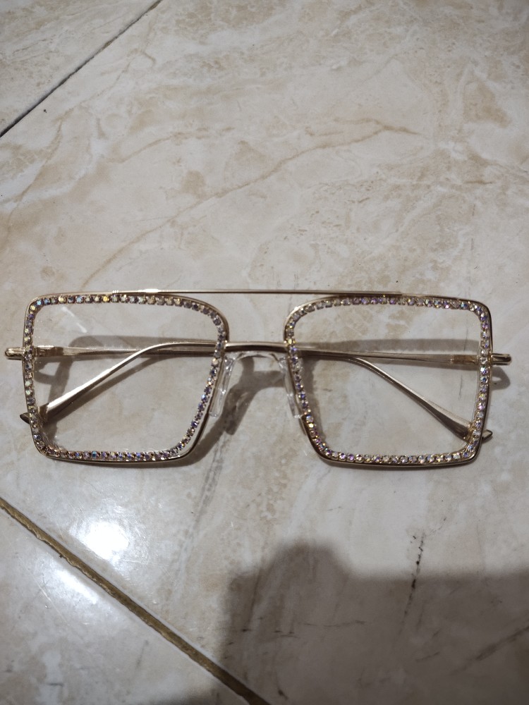 Yzz ❗ready Stock❗ Kacamata Hitam Bentuk Kotak Transparan Dengan Bingkai Metal Untuk Pria/wanitatz
