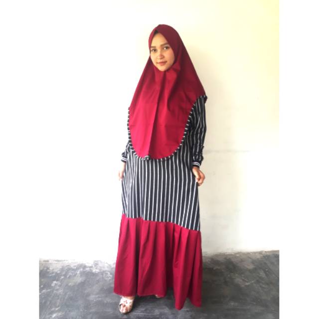 Gamis Set salur Katun tebal