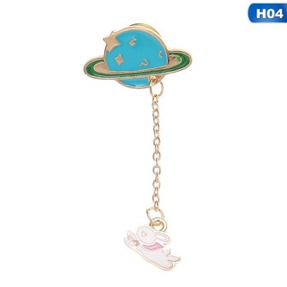 Bros Pin Enamel Bentuk  Planet Kelinci  Telur  Kartun Aksen 