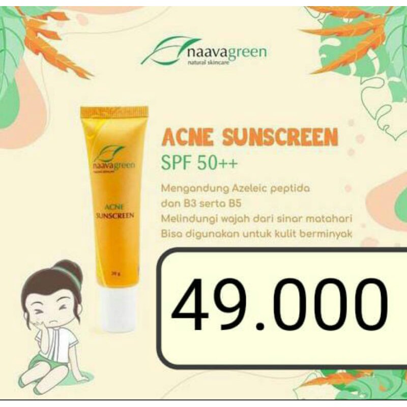 ACNE SUNSCREEN - TIRAI ACNE - TIRAI JERAWAT - NAAVAGREEN SKIN CARE