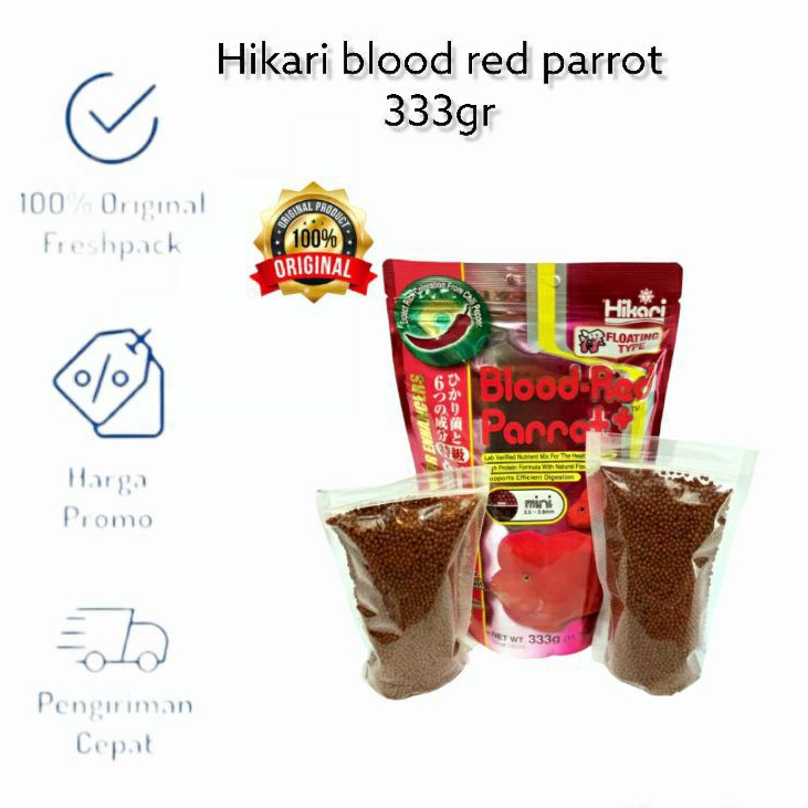 Hkari Blood Red Parrot S , M 100gr 50gr makanan ikan parrot hikar parrot