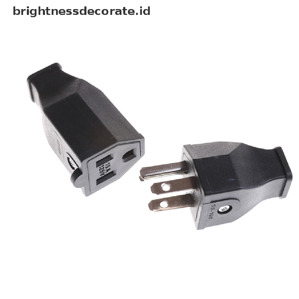 (birth) Adaptor Converter Kabel Power AC 125V 15A 3 Pin Dengan Plug US 0 0 0 0 0