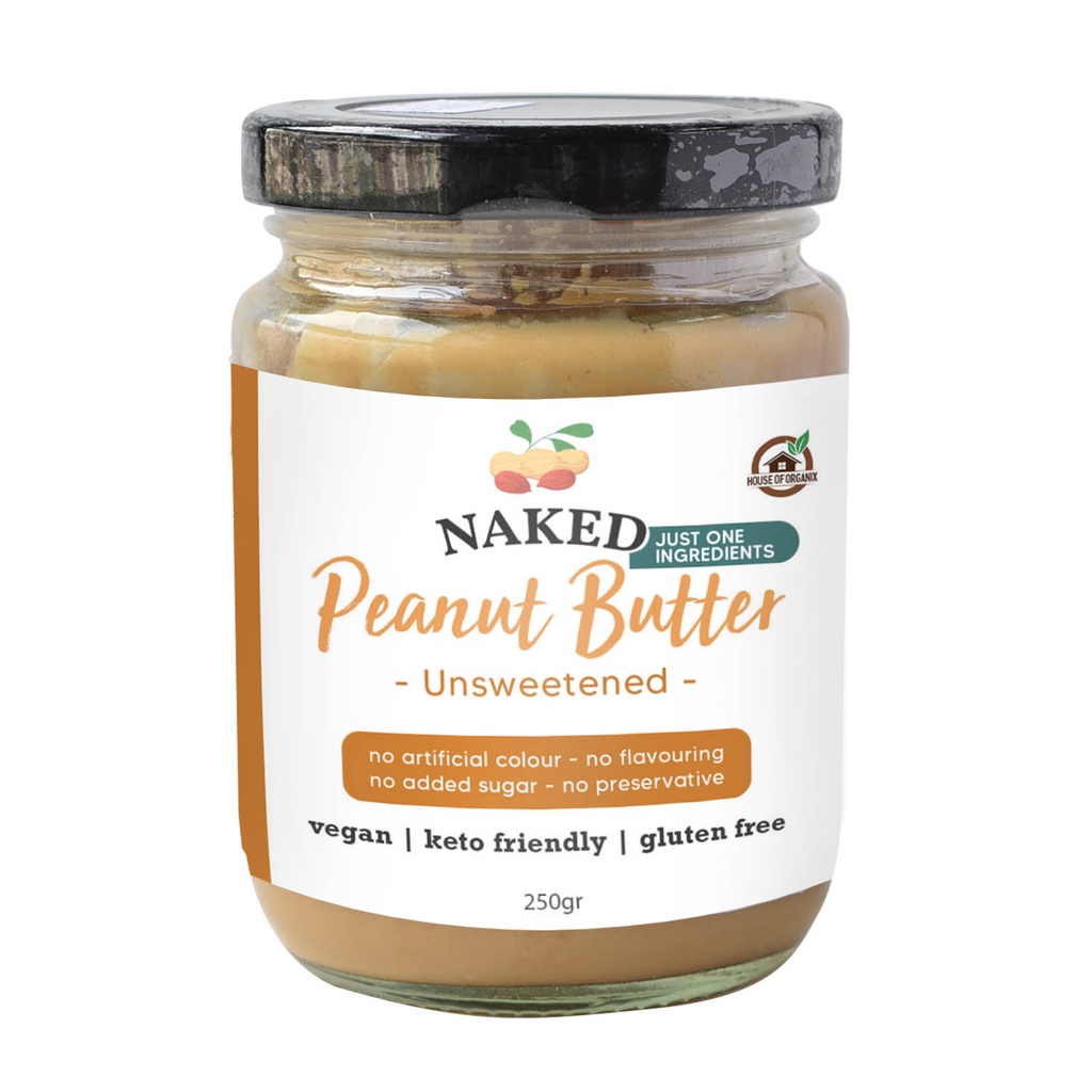 Naked Peanut Butter Unsweetened 250 Gr