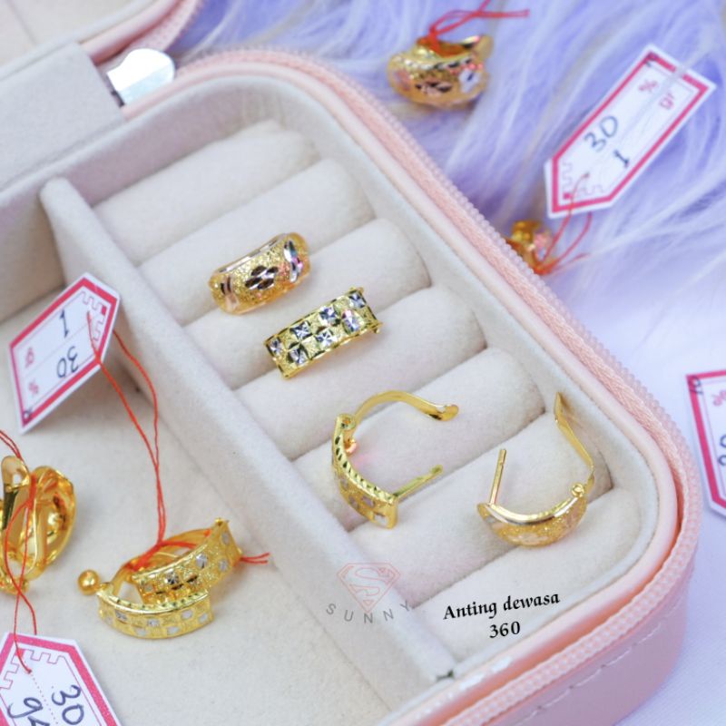 Anting klip catok emas asli kadar 300%