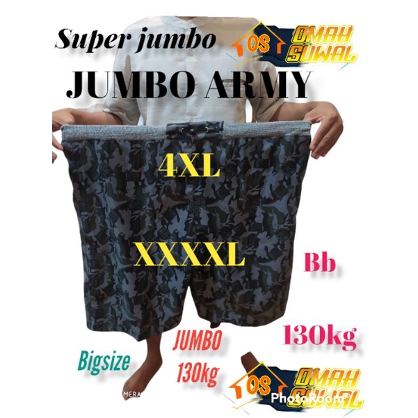 CELANA PENDEK ARMY JUMBO CELANA PENDEK ARMY PRIA CELANA PENDEK LORENG XXXL 130KG