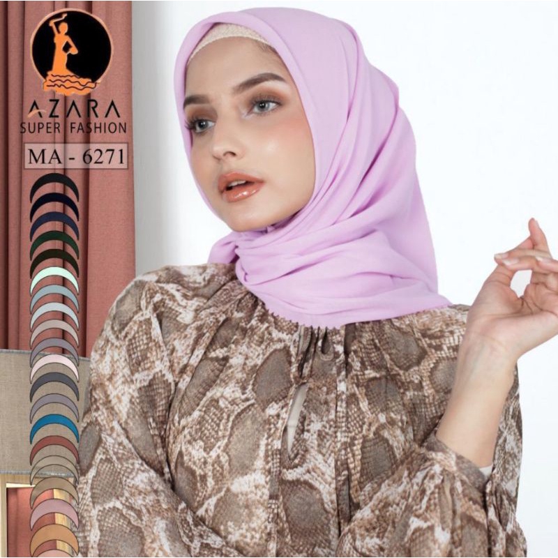 Azara Kerudung Segiempat Lacercut Ceruty Babydoll Premium 110X110 CM