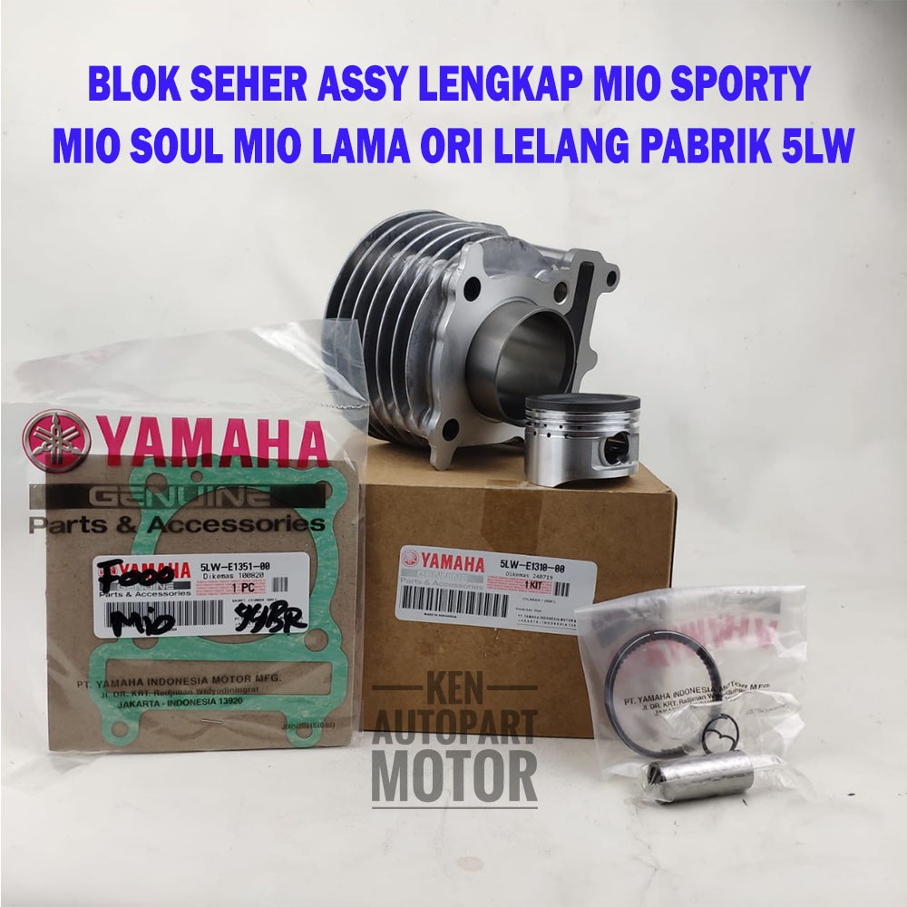 BLOK SEHER ASSY FULLSET MIO SPORTY SOUL MIO LAMA FINO KARBU ORI LELANG PABRIK 5LW