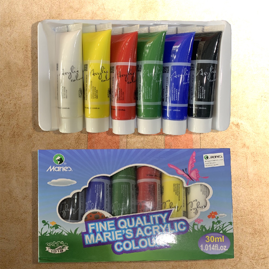 Jual Maries Acrylic Colour 30ml 1 Set Cat Akrilik Maries 1 Set 30ml