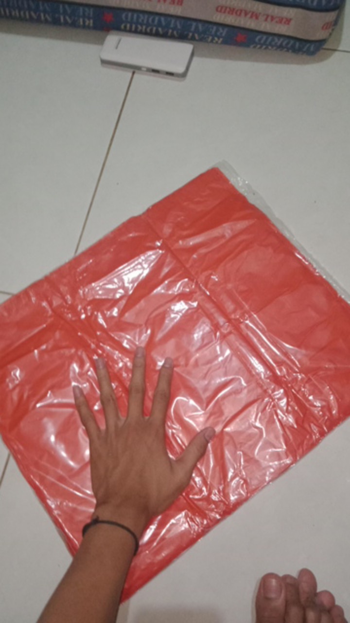 1 Pack (50 Lbr) Kresek Jumbo Tas Plastik Hdpe Merah/putih 35
