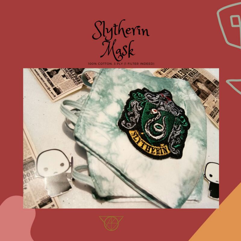 MASKER KAIN TIE DYE HARRY POTTER SLYTHERIN / TIE DYE MASKER