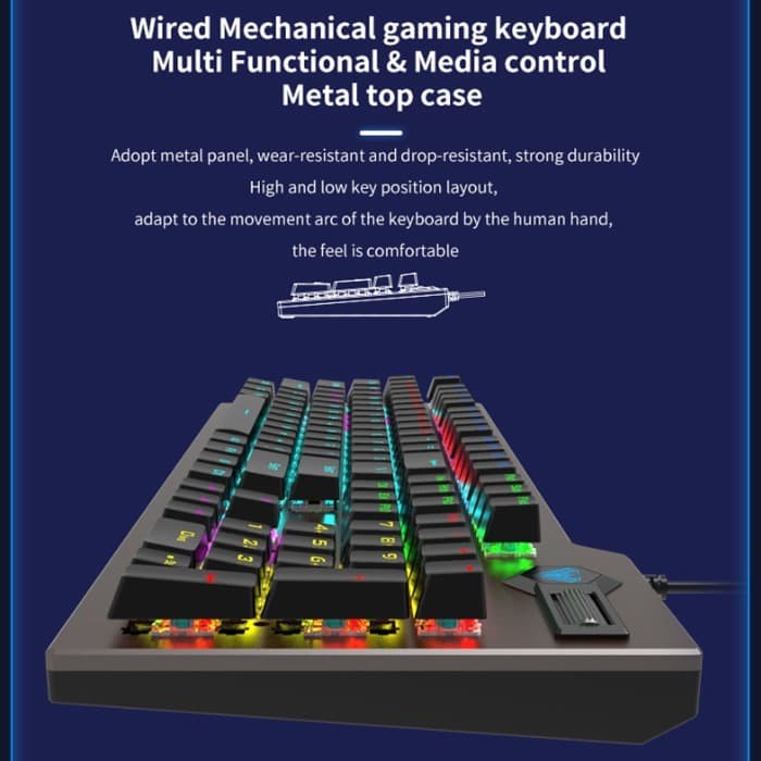 Keyboard Gaming Multimedia Mechanical AULA F-2063-RGB Macro-AULA F2063