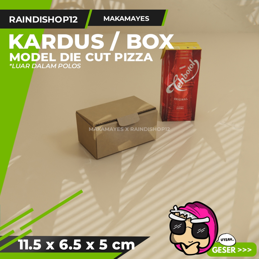 

(MIN 10 PCS) BOX 11.5 X 6.5 X 5 CM KARDUS DIE CUT PIZZA KEMASAN PACKAGING KADO