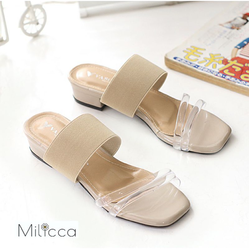 Milicca Hasilia Sandal Wanita Sandal Heels Hak Tahu 3cm