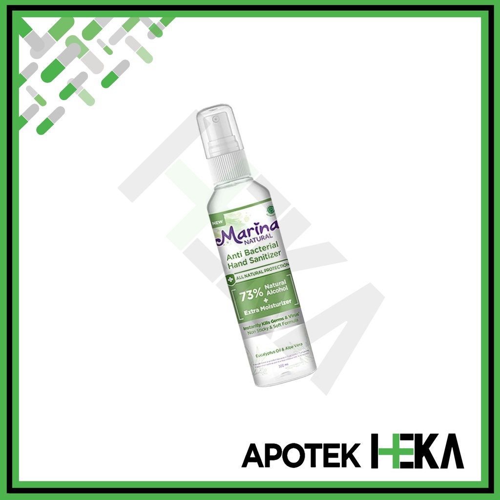 Marina Anti Bacterial Hand Sanitizer 100 ml 73% Alcohol + Moisturizer (SEMARANG)