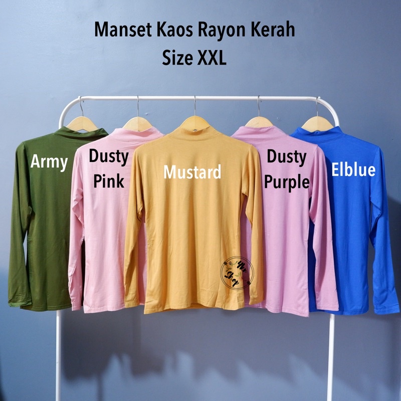 Manset Kaos Wanita bahan Rayon Kerah size XXL LD 92cm