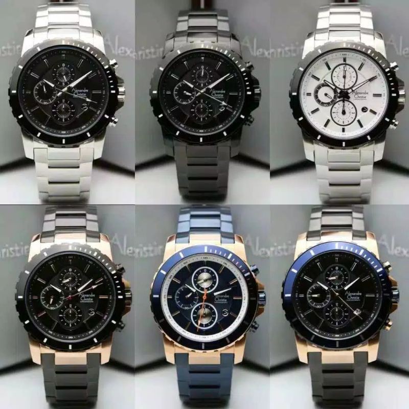 Jam Tangan Pria Alexandre Christie 6141 Blue Rosegold / Alexandre Christie Pria AC 6141 Original