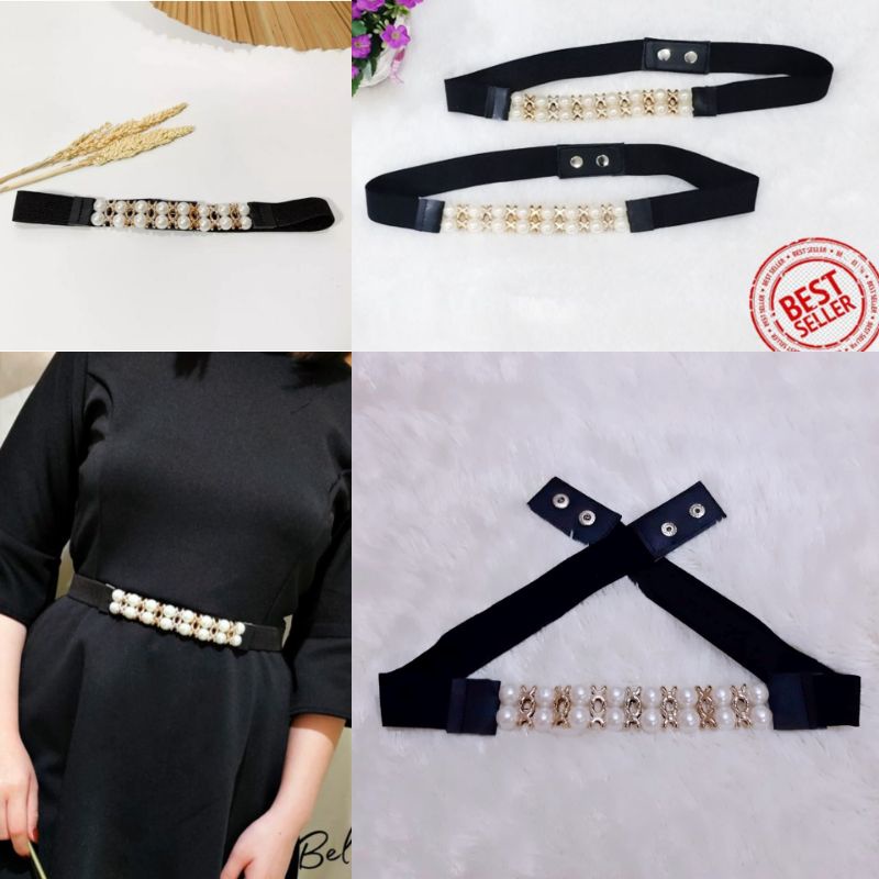 GROSIR (12pcs) BELT MUTIARA STRECHT/MELAR