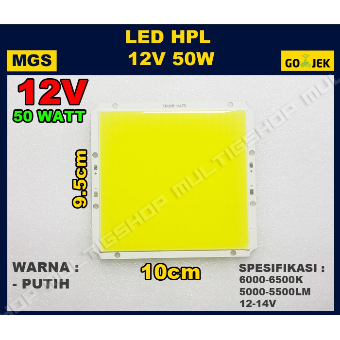 LED HPL 12v 50w + Pendingin