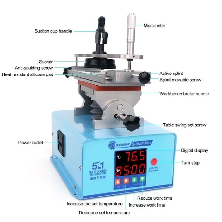 MESIN PEMISAH KACA TOUCHSCREEN SEPARATOR SUNSHINE S-918F PLUS Multifunctional Curved Screen Separator