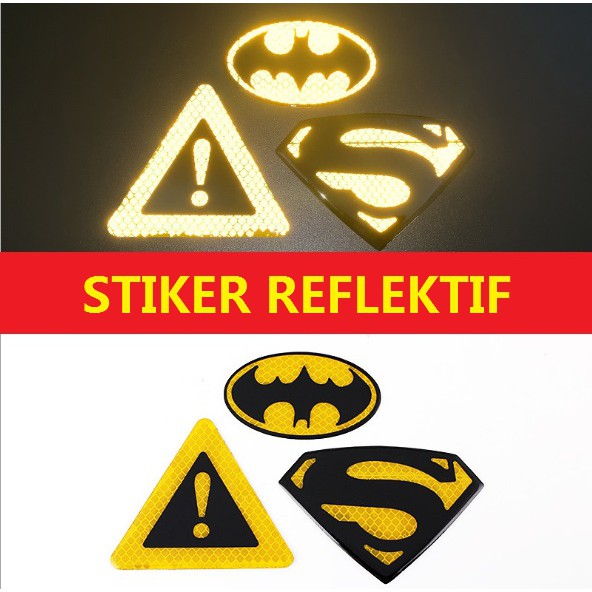 Stiker Tempelan Reflektif Pantul cahaya Logo Seru dan Batman