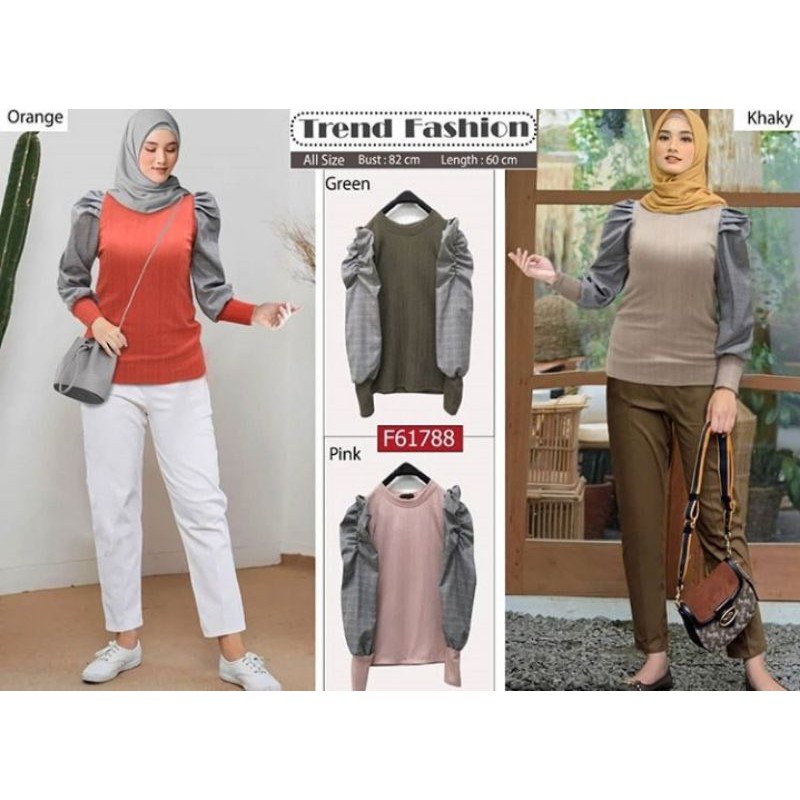 atasan rajut lengan balon