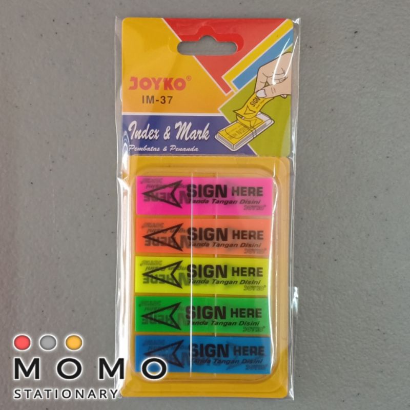 

sticky notes sign here/ pembatas kertas tempel warna / index & mark Joyko sign here (plastic)
