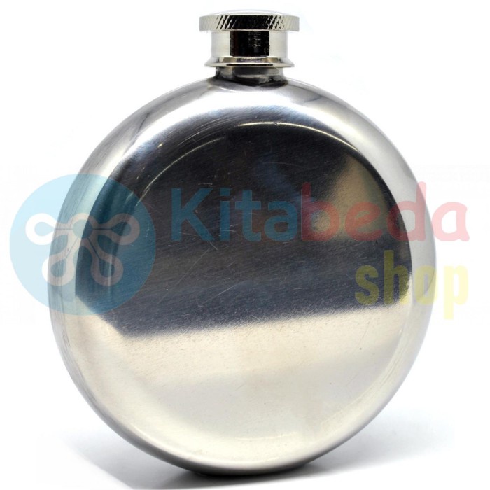 Botol Minum tumbler Wine Wisky Vodka Gepeng Stainless Steel KB1327 [Silver] transparan bening termos