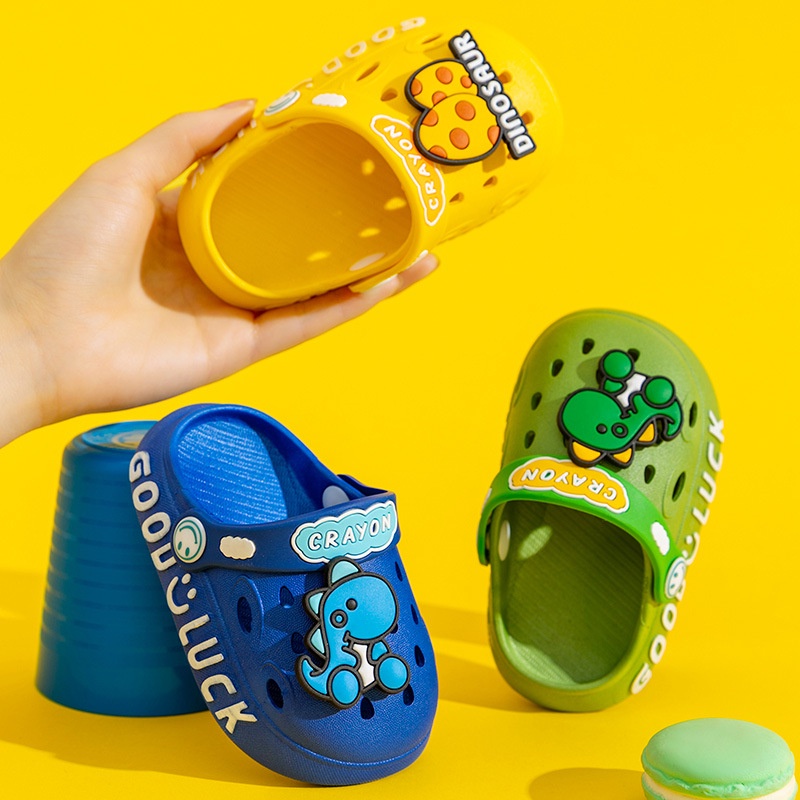 Habenkids Sandal Import Anak Cowok Cewek Karakter Dino Bahan nyaman untuk Bayi dan Anak IMPDINO