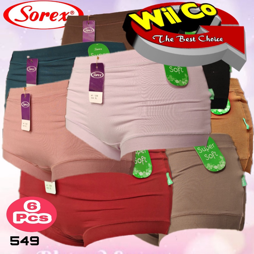 K549S - (HARGA PER 6 PCS) CELANA DALAM WANITA PAKAIAN WANITA PAKAIAN DALAM SOREX SIZE M  - XXL MULTYCOLLOR