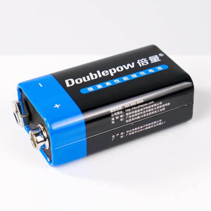 DOUBLEPOW Battery 9V 6F22 Non-Rechargeable Baterai