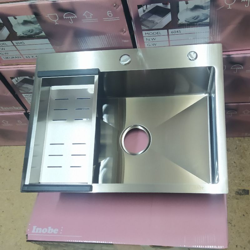 Kitchen Sink Stainless 6045/ Bak Cuci piring Kotak minimaly