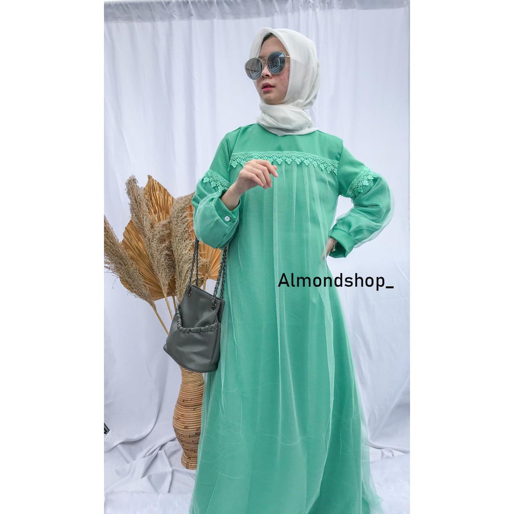 ZOYYA Dress Pesta Tille Renda / Long Dress Brukat / Dress Muslim / Dress Kondangan