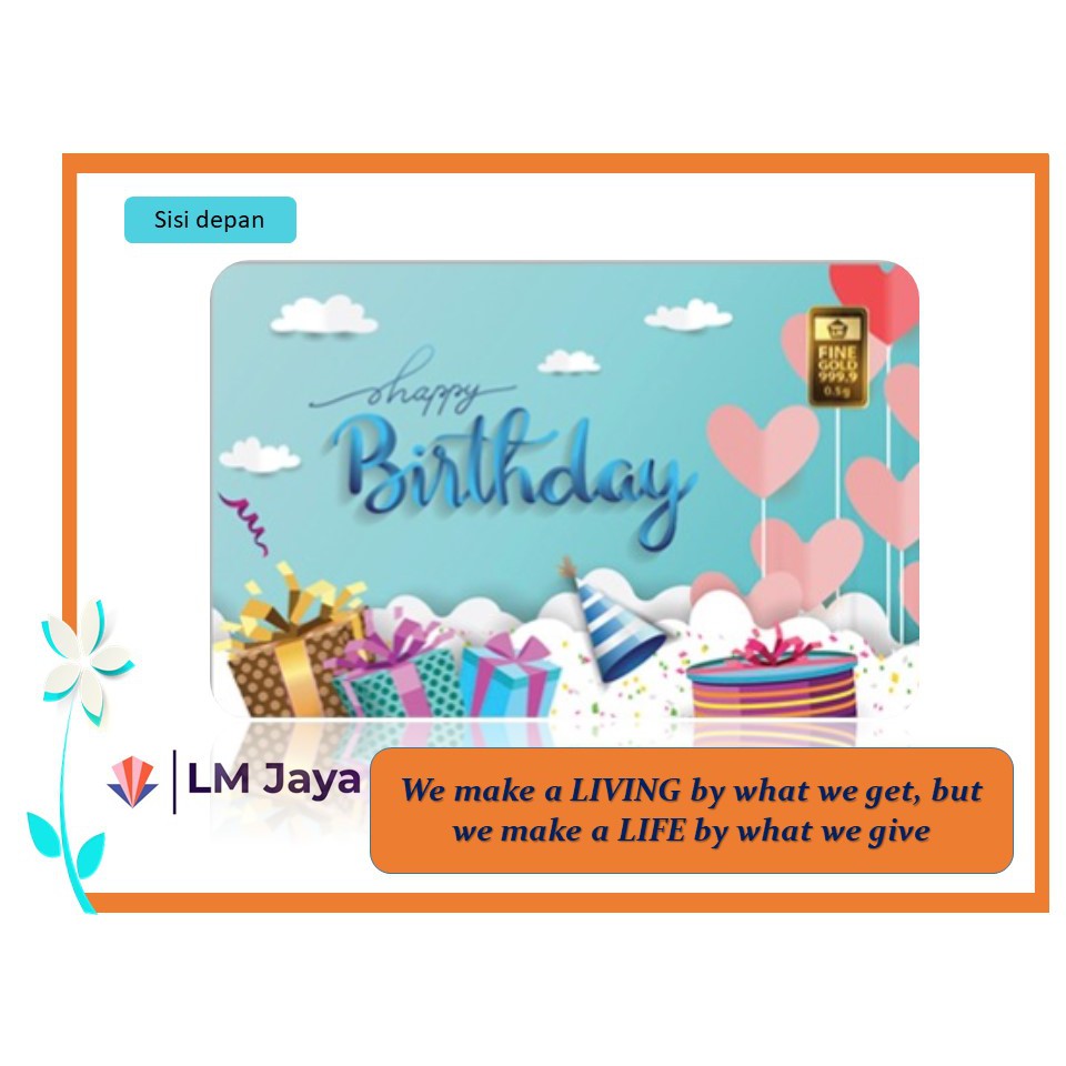 Kado Ulang Tahun Logam Mulia Antam Gift Series Happy Birthday 0.5 gr