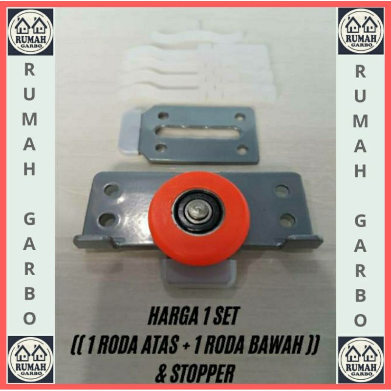 Roda Pintu Lemari Sliding Geser SD-688 Orange Pasangan Rel AS-75