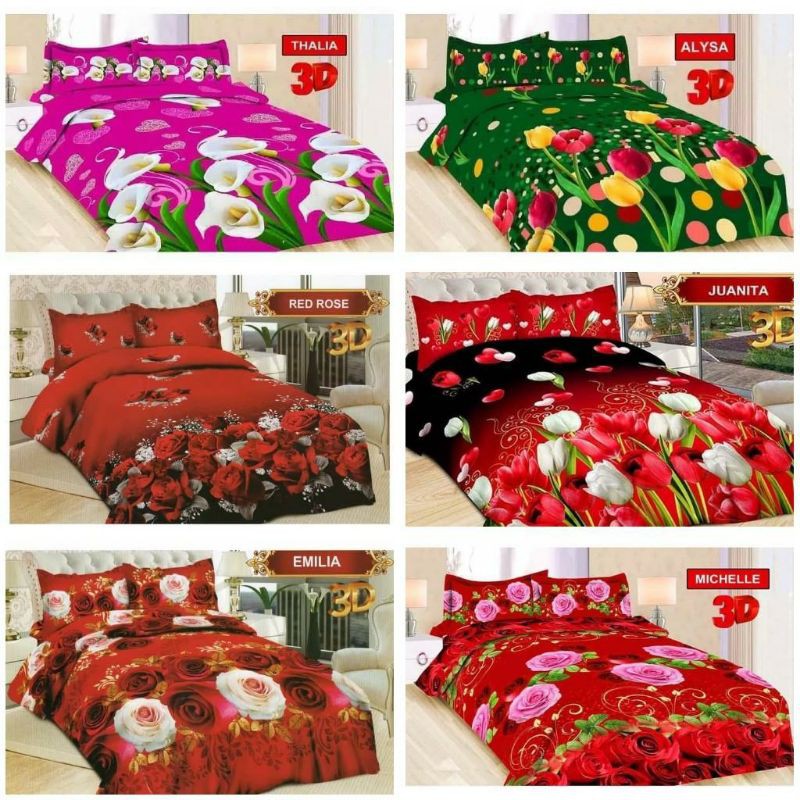 SPREI /SEPRAI KASUR LADY ROSE / BONITA 3D motif bunga / flower PREMIUM