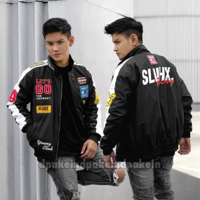 Jaket Nascar Slvhx Racing Team Jaket Salvio Hexia Jaket Parasut Salviohexia Jaket Pria Black Polet