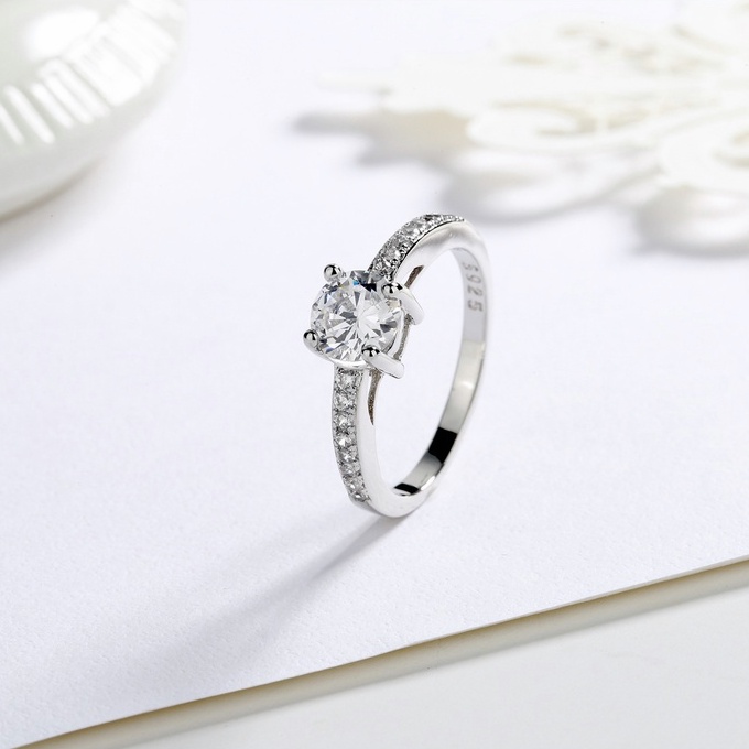 Cincin Titanium/diamond ring/cincin perak/silver jewelry/Ring /Valentine's Day Gift/aksesoris wanita