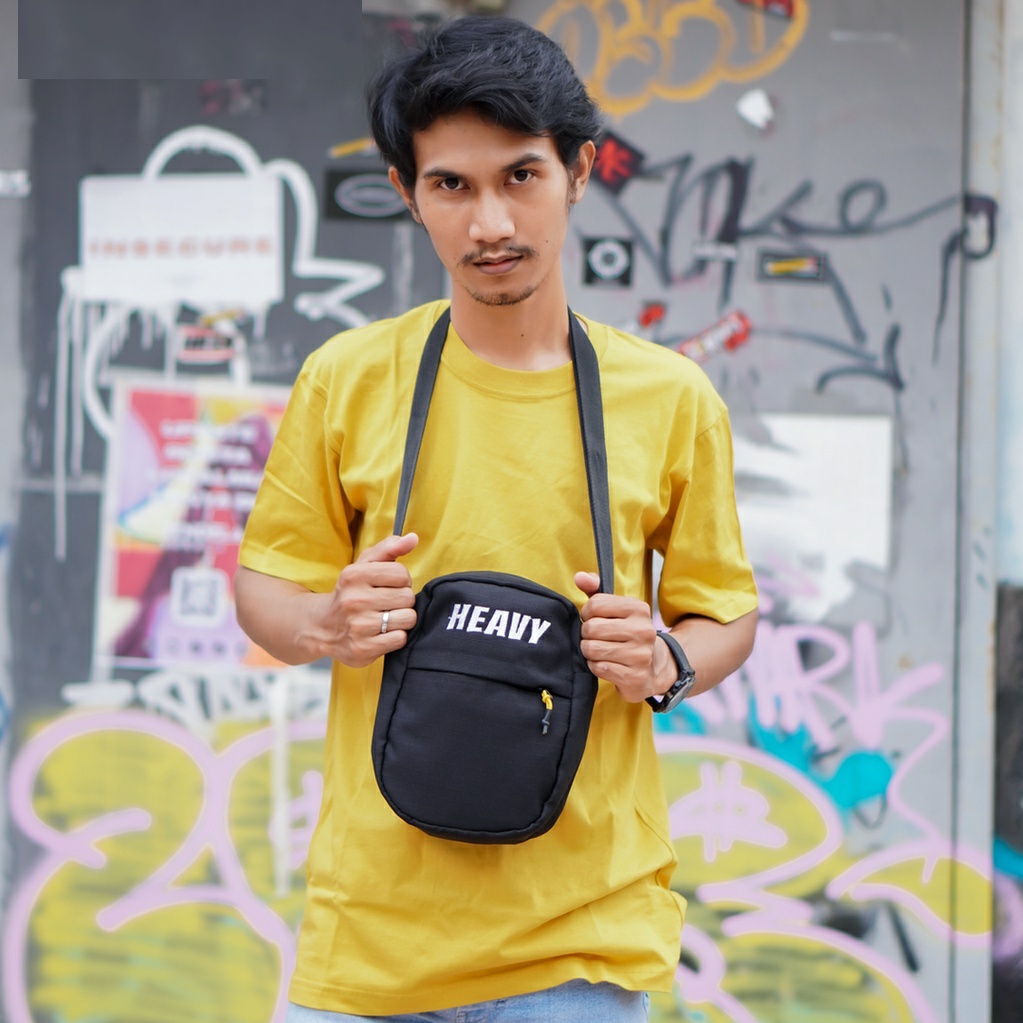 Heavy Cross Body Bag Casual Men's - Shoulder Bag Premium - Sling Bag Heavy - Tas Selempang Pria