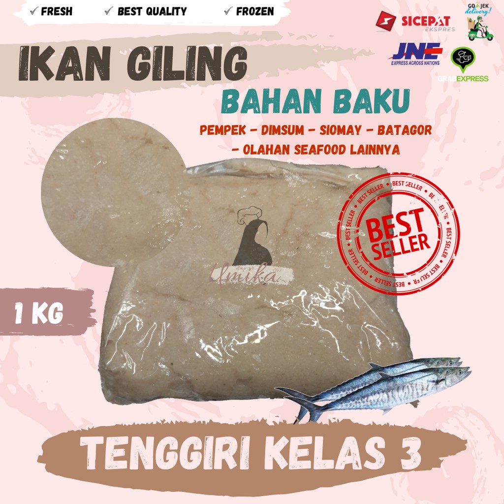 

IKAN GILING TENGGIRI STANDAR KELAS 3 BAHAN BAKU PEMPEK DIMSUM SIOMAY CILEGON SERANG ASLI PALEMBANG