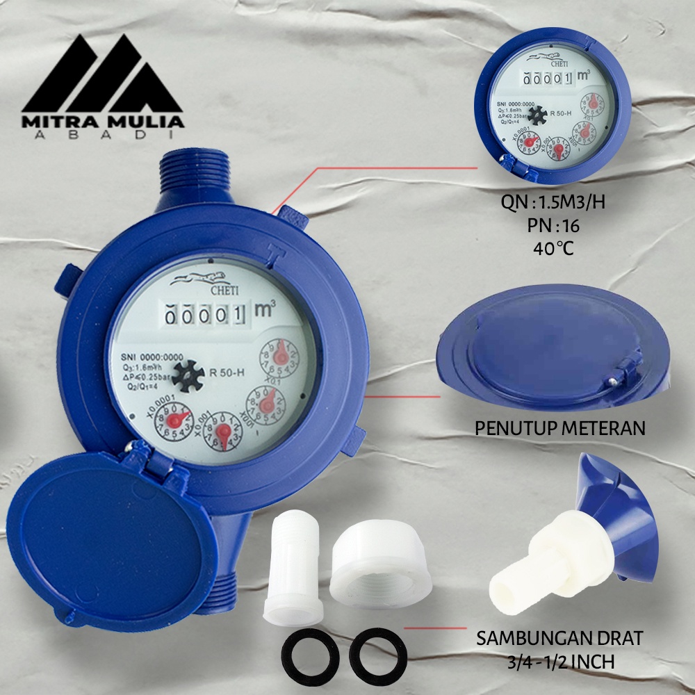 Meteran Air Pam PVC PAM PDAM l Tebal Anti Karat l Flow Meter SNI