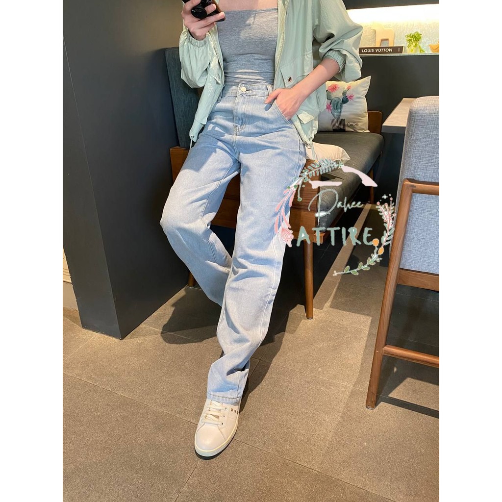  Celana  Jeans  Highwaist Baggy Jeans  Wanita Korean  Style 