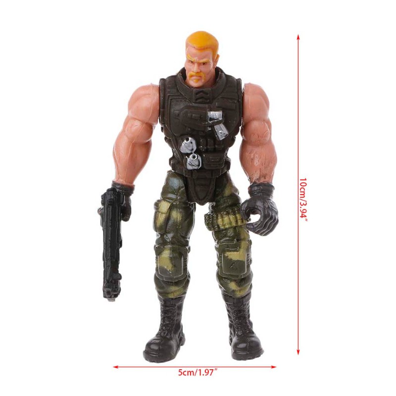 Wili❃ 6Pcs/Set Action Figure Army Soldiers Toy with Weapon Military Figures Child Toy