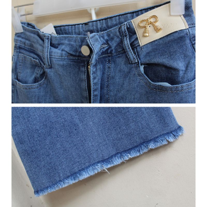 Celana Jeans Cutbray Wanita Import Rawis Bawah Halus dan Tebal