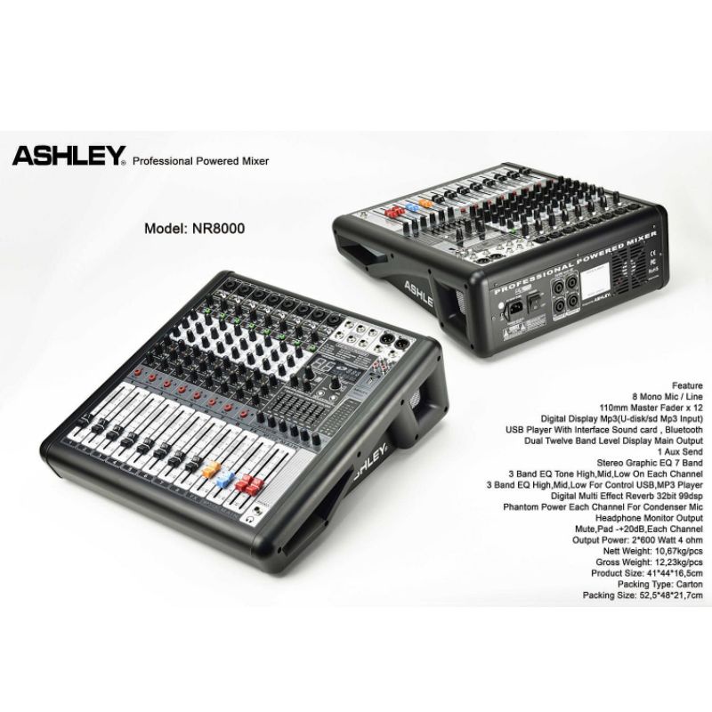 power Mixer ASHLEY NR8000 NR 8000 ORIGINAL